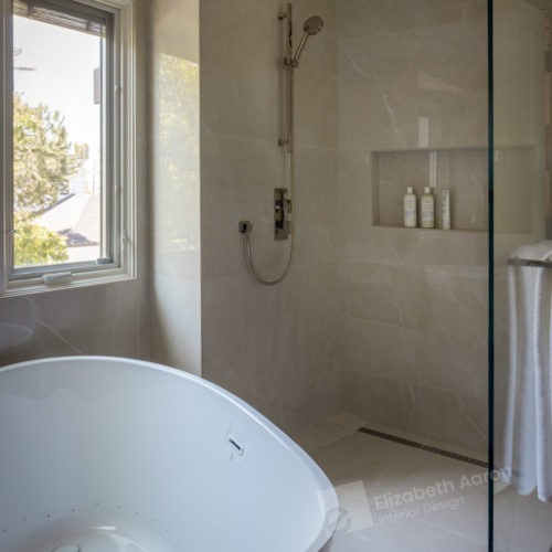 Coastal modern wet room design